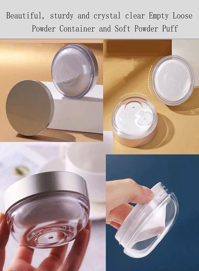 Yababa Powder Puff Reusable Empty Makeup Container with Elasticated Net Sifter for Setting Powder, Face Powder, Travel and Daily Use - Image 2